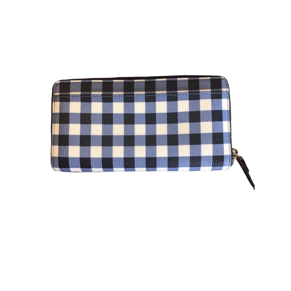 Kate Spade Hyde Lane Gingham Michele Zip Around Wallet - Picture 2 of 12